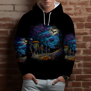 Skeleton Trekking Adventure Night Halloween All Over Print Shirt