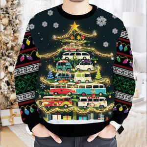 Christmas Tree With Camper Vans Ugly Sweater