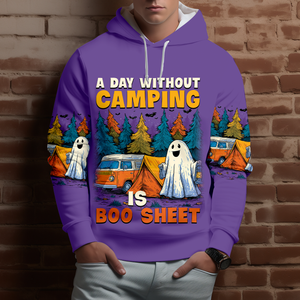 Halloween Camping Ghost – A Day Without Camping Is Boo Sheet All Over Print Shirt