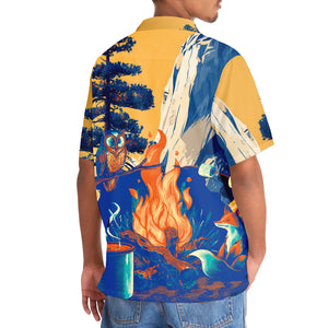 Fox by the Fire Camping Hawaiian Shirt