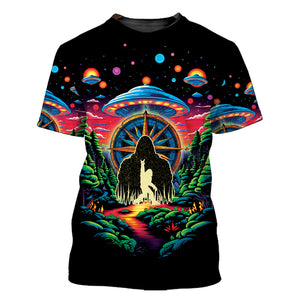 Not All Who Wander Are Lost Bigfoot All Over Print Shirt