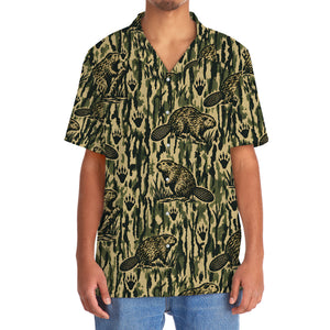 Beaver Stripe Camouflage Hawaiian Shirt