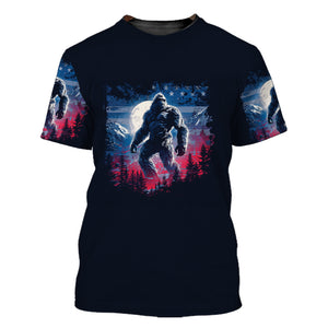 Strong Patriotic Bigfoot Not All Who Wander All Over Print Shirt