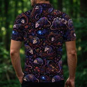 Midnight Opossum Neon Men Polo Shirt