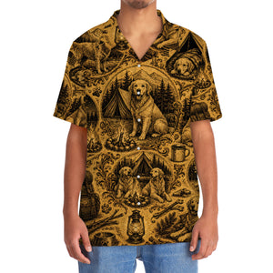 Camping With Golden Retriever Vintage Legend Art Hawaiian Shirt