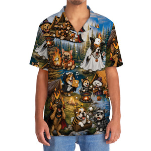 Vintage Dogs Camping Hawaiian Shirt