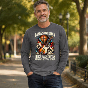 I Like Bass Guitar & Believe In Jesus - 6-CS2D-Charcoal