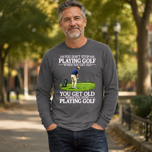 Old Man Don't Stop Golf - 6-CS2D-Charcoal