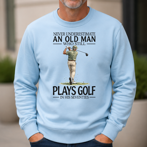 An Old Man Who Still Plays Golf In His Seventies - 6-CS2D-LightBlue