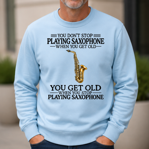Don't Stop Playing Saxophone Vintage Art - 6-CS2D-LightBlue