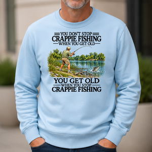 Don't Stop Crappie Fishing Vintage - 6-CS2D-LightBlue
