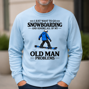 I Just Want To Go Snowboarding Vintage - 6-CS2D-LightBlue