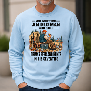 An Old Man Still Drinks Beer And Hunts In His 70s - 6-CS2D-LightBlue