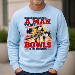 A Man Still Bowls In His 70s - 6-CS2D-LightBlue