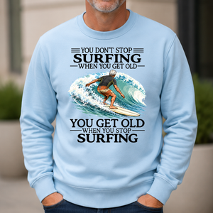 Don't Stop Surfing Vintage Art - 6-CS2D-LightBlue