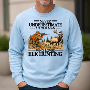Never Underestimate An Old Man Elk Hunting - 6-CS2D-LightBlue