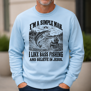 I like Bass Fishing Believe In Jesus - 6-CS2D-LightBlue