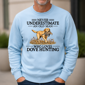 Never Underestimate An Old Man Who Loves Dove Hunting Art - 6-CS2D-LightBlue