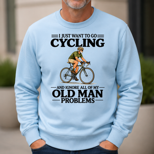 I Just Want To Go Cycling Vintage - 6-CS2D-LightBlue