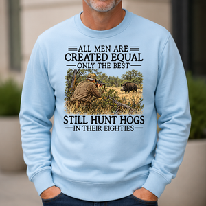 All Men Are Created Equal Hog Hunting 80s - 6-CS2D-LightBlue
