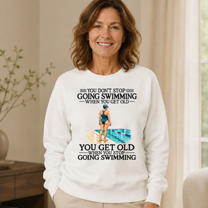 Don't Stop Going Swimming Woman - 6-CS2D-White