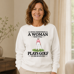 A Woman Still Plays Golf In Her Seventies - 6-CS2D-White