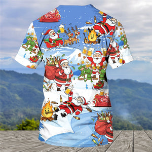 Santa Camping Funny All Over Print Shirt