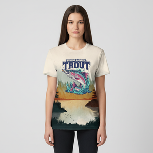 Trout Fish Lover Vintage All Over Print Shirt