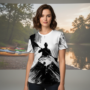 Black And White Kayaking Lover All Over Print Shirt
