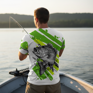 Custom Name Crappie Fish Green All Over Print Shirt