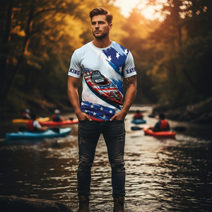 Custom Name Kayaking America All Over Print Shirt