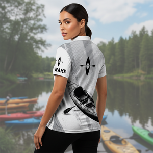 Custom Name Kayaking Black And White All Over Print Shirt
