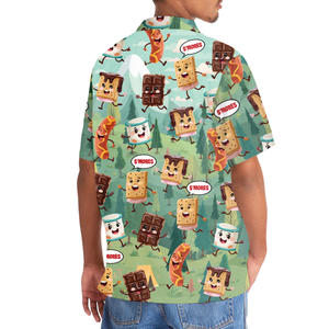 Stay Toasty – S’mores Chocolate Camping Hawaiian Shirt