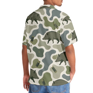 Hog Camouflage Hunting Funny Pattern Hawaiian Shirt