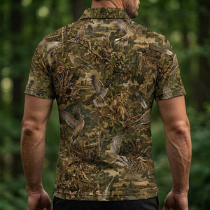 Dove Hunting Camo Men Polo Shirt