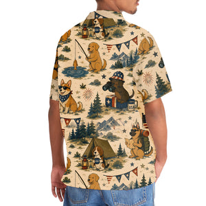 Cute Dog Camping Outdoor Hawaiian Shirt