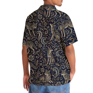 Midnight Coyote Paisley Hawaiian Shirt