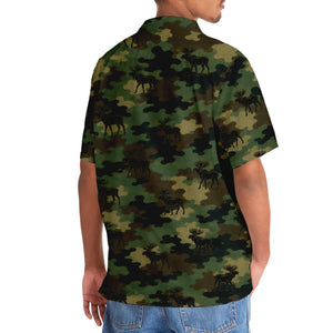 Moose Camouflage Millitary Hawaiian Shirt