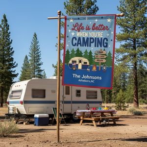 Life Is Better When You're Camping American Style Flag Decor
