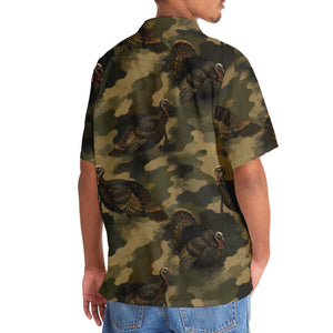 Wild Turkey Camouflage Graphic Pattern Hawaiian Shirt