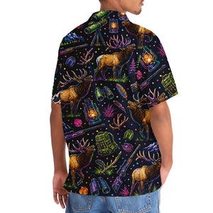 Elk Hunting Graphic Pattern Hawaiian Shirt
