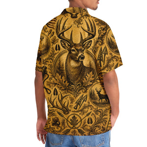 Whitetail Deer Hunting Legend Vintage Art Hawaiian Shirt