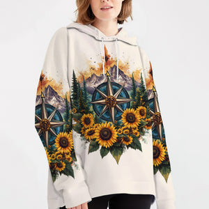 Live For The Moments Compass Sunflower All Over Print Shirt