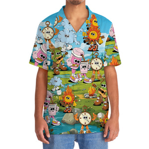 Vintage Camping Cartoon Mascot Hawaiian Shirt