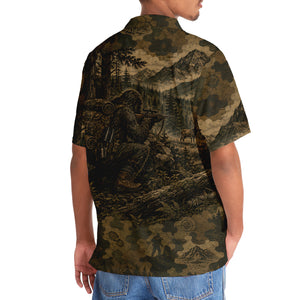 Bigfoot Deer Hunting Camouflage Funny Hawaiian Shirt