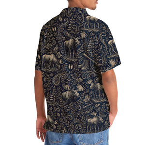 Midnight Moose Hunting Paisley Hawaiian Shirt