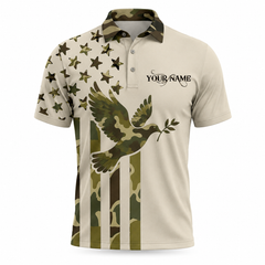 Custom Name Dove Hunting Camouflage Style Men Polo Shirt