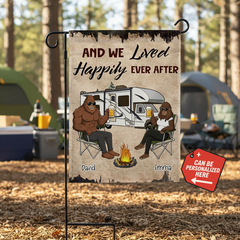 Custom Name Bigfoot And We Lived Happily Ever After Flag Decor