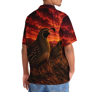 Quail Hunting Burnt Sky Hawaiian Shirt