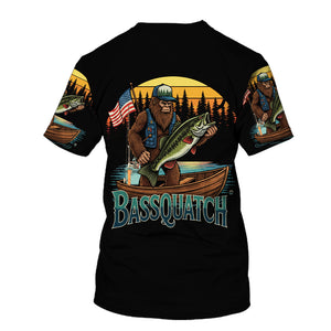 Bassquatch Retro All Over Print Shirt